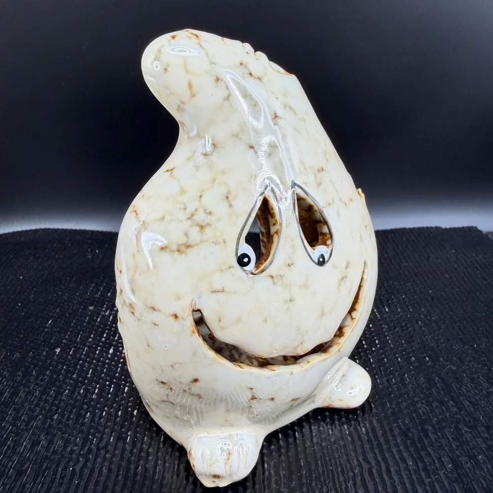 Vintage Ceramic Ghost Tea Light Candle Holders Set of‎ 2 Halloween Decor 4 Inch